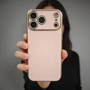 Slim Metallic iPhone Case for iPhone 17 Pro Max 16 15 14 13 12 11 Smooth Touch Protective Cover with Camera Frame Design Prevents Yellowing and Offers Drop Protection