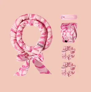L'ANGE HAIR - Heatless Satin Styling Kit - Satin Curler Headband, 2 Satin Scrunchies & Adjustable Bonnet 5-Piece Set for Overnight, Damage-Free Curls on All Hair Types, Self Care Glow Up Tool, Heatless Hair Curlers, Self Care Kit