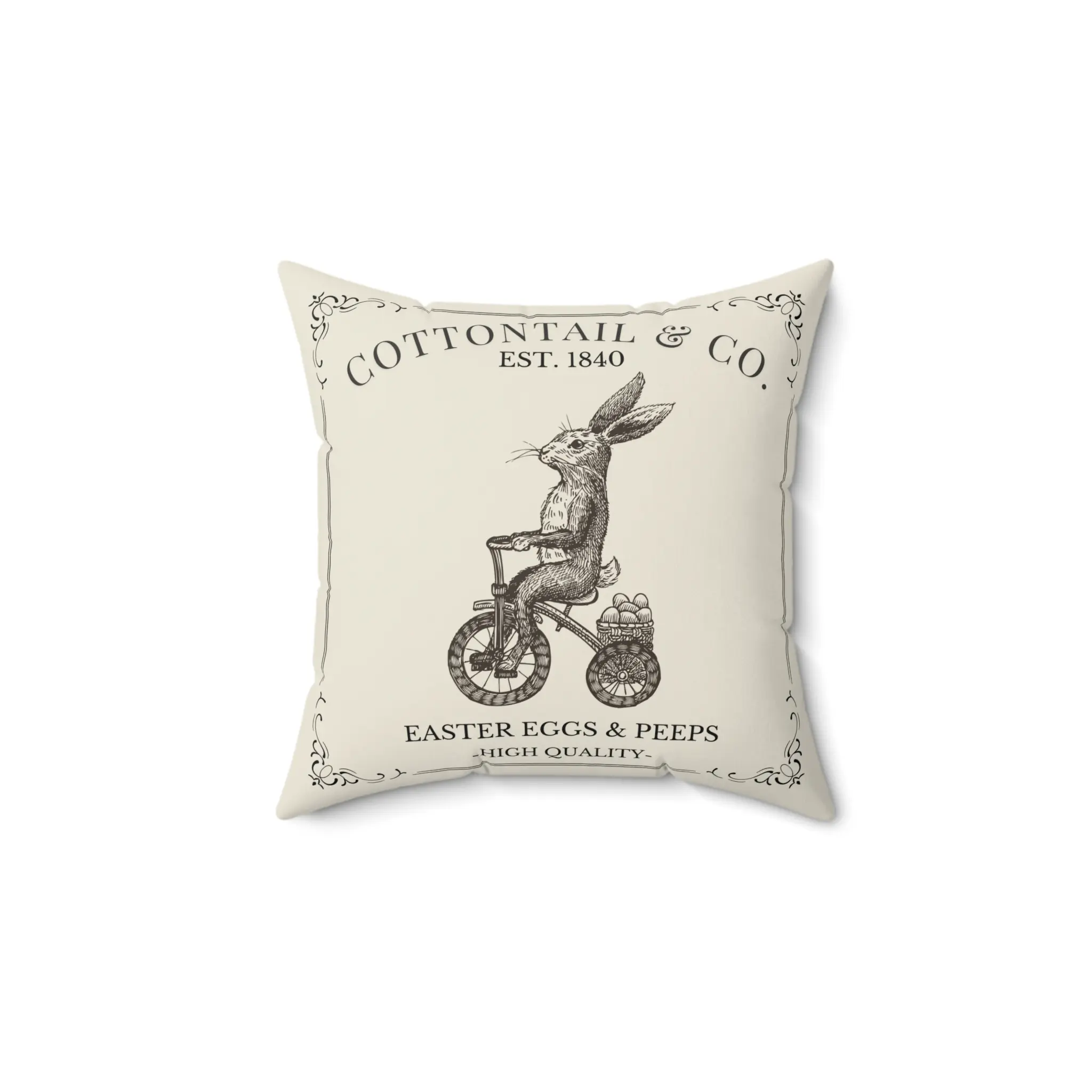 Easter Pillow, Spring Decor, Bunny Cushion, Holiday Home Accent, Textile Throw Pillow
