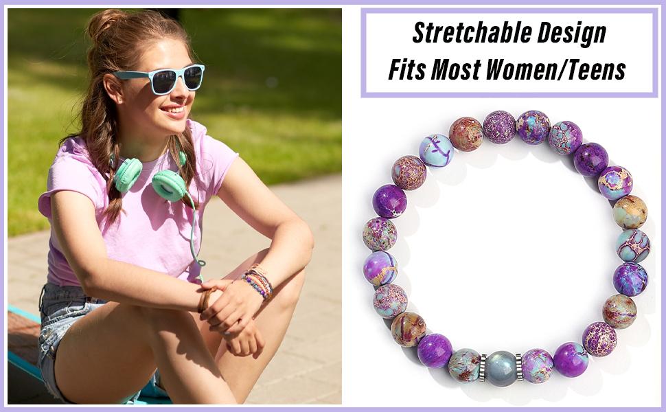 Handmade Gifts for Girls/Women-Love/Protection-Natural Crystal Bracelet for Daughter Granddaughter Niece Sister Mom Aunt Wife