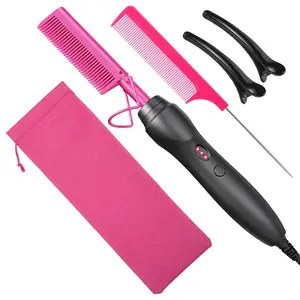 Electric Straightener Pressing Comb, Professional Hair Styling Tool for Beauty & Personal Care Storage Gift