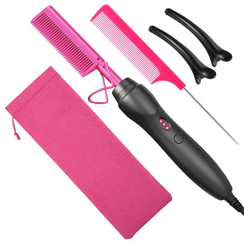 Lace Front Wig Tool,Professional Electric Hot Comb for Women, Fast Heating Hair Straightening Comb for Natural Hair, Wigs & Silk Press Styling