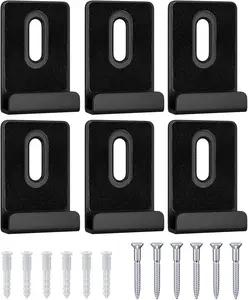 6 count Metal Mirror Clips for Wall Mounting, Mirror Holder Clips Heavy Mirror Hangers for The Wall (Black)