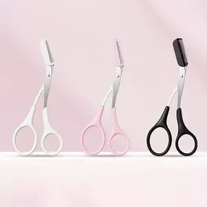 Eyebrow Trimming Scissors with Comb - Ambidextrous, Suitable for Professional and Home Grooming, Durable Metal Construction, Eyebrow Trimmer (Requires Polishing for Best Results) [Suitable for All Seasons]