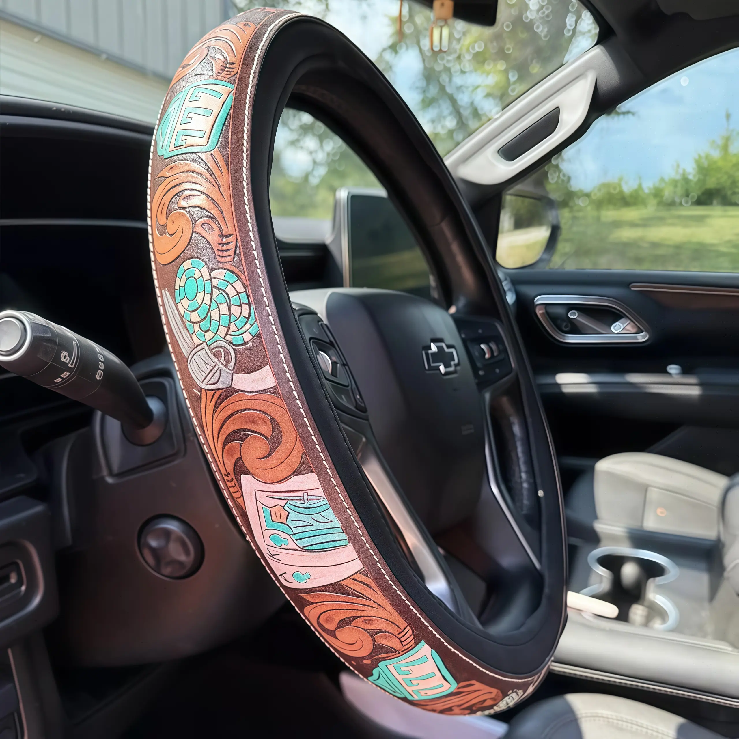 ​​   Non-Slip Grip with No Inner Ring, Breathable for All Seasons, Suitable for Cars and Trucks​ Suitable for Western-style steering wheel covers Themed Golf Head mini putt disc Cart Racing Contoured Hard Shell Football Back Protector Black Pool