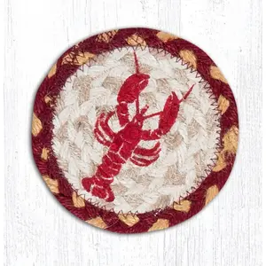Capitol Importing  5 x 5 in. Jute Round Lobster Printed Coaster