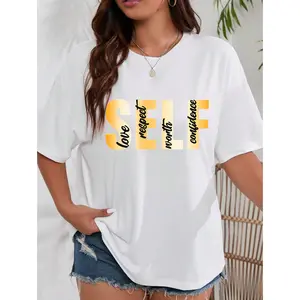 Summer Plus-Size Women's Short-Sleeve Shirt - Comfortable Fabric - Polyester - Perfect for everyday outings and lounging at home