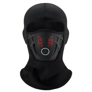 Winter Fleece-Lined Warm Face Mask for Men Cycling Electric Motorcycle Helmet Liner Full Face Windproof Ski Hat High Elasticity Fabric Breathable