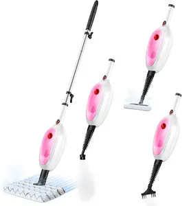 Steam Mop, Detachable Handheld Steam Cleaner with 10-in-1 Multipurpose Accessories, Two-sided Mop, Double Cleaning Area, Multi Surfaces Steamer for  Floor, Tile, Window, Clothes, Furniture & Grout