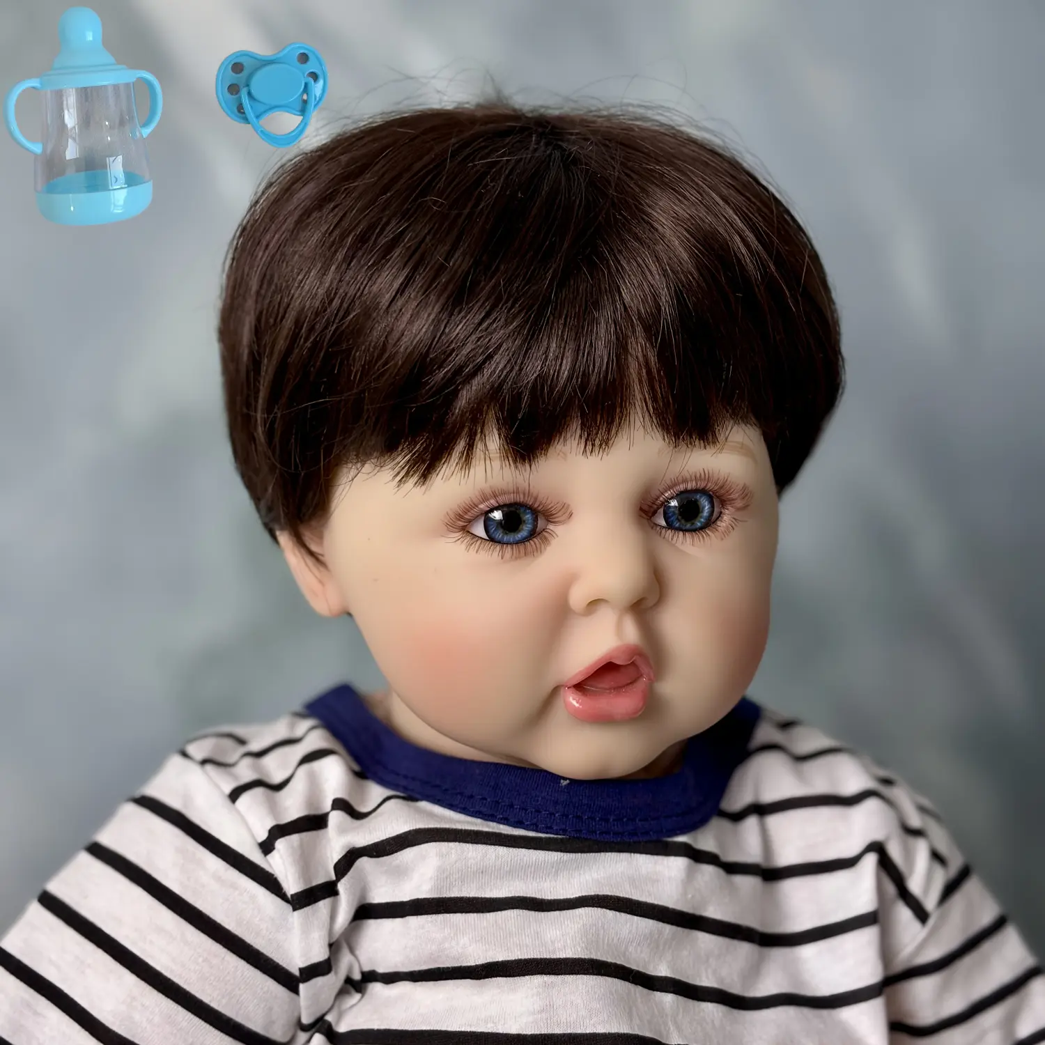 BZDOLL 24inch 60cm Soft Vinyl Reborn Toddler Boy Doll For Girl Cloth Body Baby Lovely Birthday Gift Play House Toy