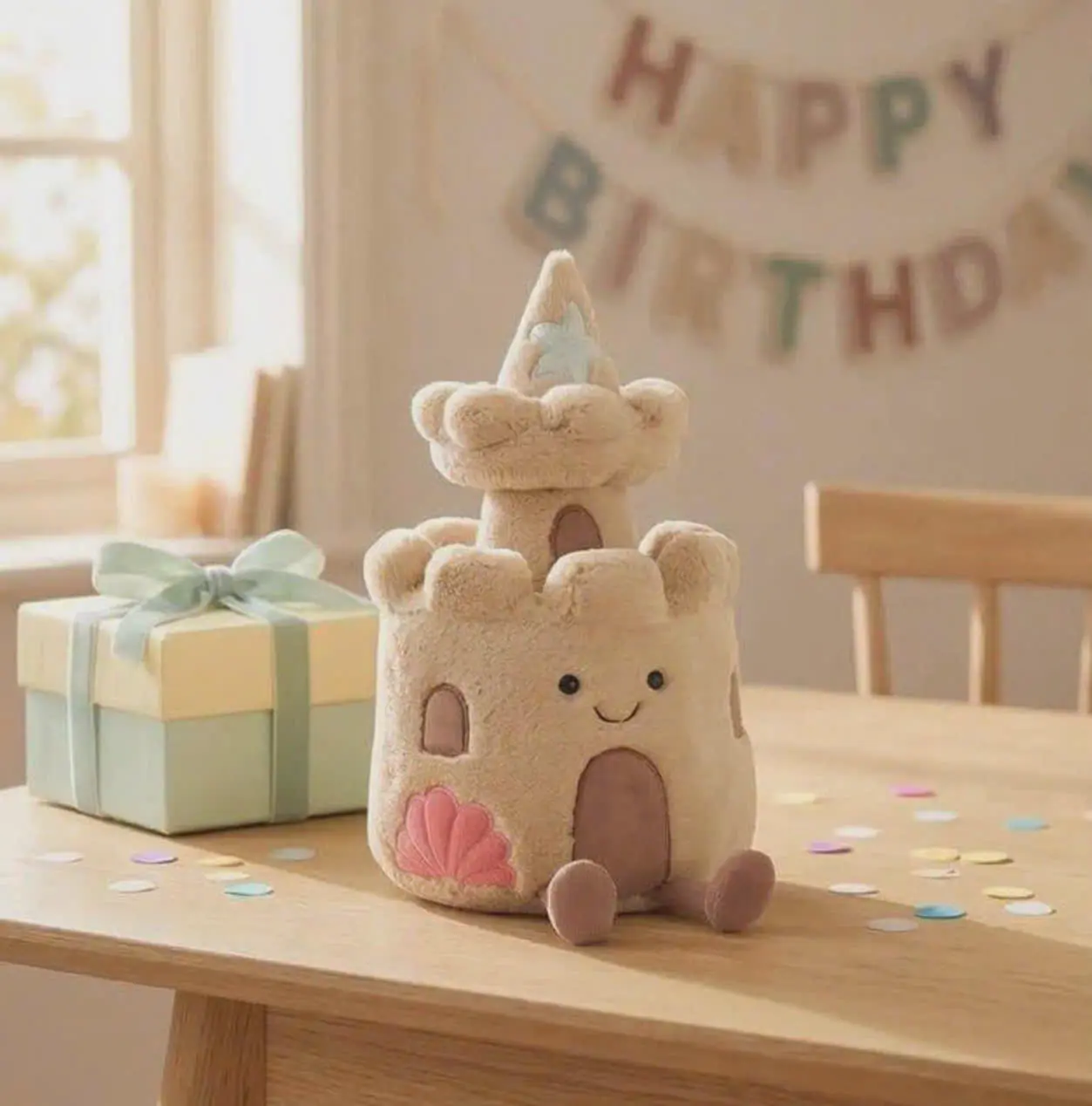 Jellycat Amuseable Sandcastle Plush – Ultra Soft Beach Stuffed Animal, Cute Coastal Room Decor & Gift for Kids and Adults