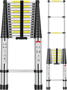 Aluminium Telescopic Multi-Purpose Ladder,20.3FT Aluminum Extension Ladder with 2 Replacement of Non-Slip Rubber Cover,Portable Collapsible RV Ladder, 330 lb. Weight Capacity collapsible extension,fathersdaygifts Telescoping Safety