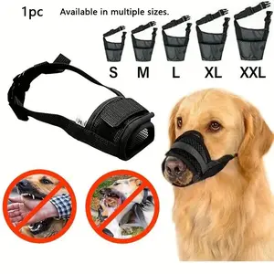 Soft Nylon Dog Muzzle with Reinforced Strap, Breathable Mesh Design, Adjustable for Small to Large Dogs, Water Friendly Pet Accessory