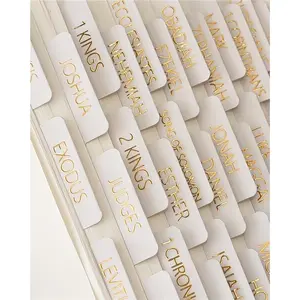 Laminated Bible Tabs for Women and Men, Bible Study Journaling Supplies, Large Print Bible Book Index Tabs for Study Bible, Gold Foil Embossed Lettering Bible Stickers Dividers Tabs - Boho