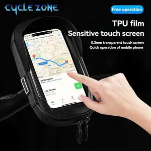 2 in 1 Bicycle Mobile Phone Holder Bag 360° Rotation Motorcycle Front Frame Phone Bracket Bike Bags Easy to Install Secure Holder Smartphone Bracket