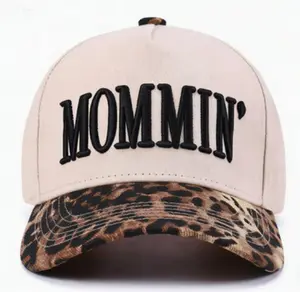 Mommin Trucker Hat For Women Embroidered Mom Baseball Cap Adjustable Canvas Vintage Visor Hat For Casual Wear