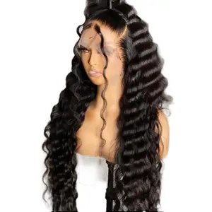 Humain Haïr Deep Wave Human Hair Wig 13x4 20 Inches Glue Less