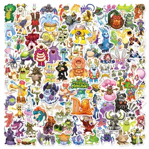 100pcs Small Size Music Monster Series Graffiti Stickers Suitable for Suitcases, Mobile Phone Cases, Laptops, Helmets, Skateboards Waterproof Decoration DIY Creative Stickers
