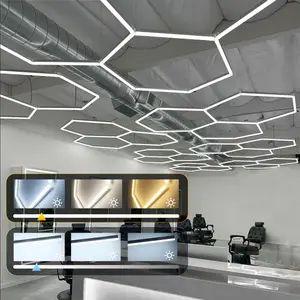Honeycomb Design LED Ceiling Light, Dimmable Garage Light, Commercial Lighting for Barber Shop, Garage, Gym, Store, Restaurant, LED Lights, Indoor Lighting