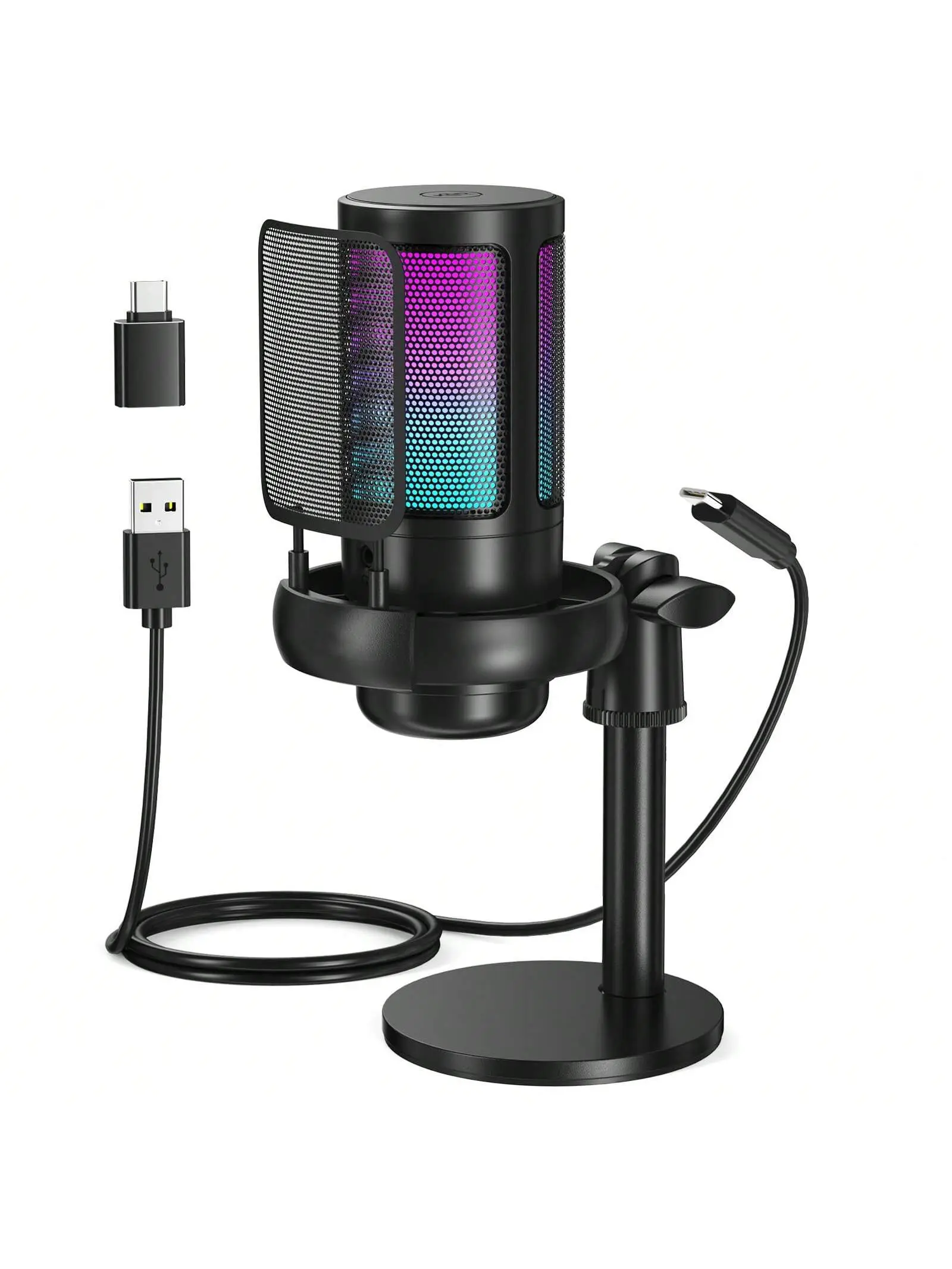 socodox XLR/USB Dynamic Microphone Kit, Podcast Microphone with Noise Cancellation, Independent Volume Control Gaming Microphone with Boom Arm Lights summerwins