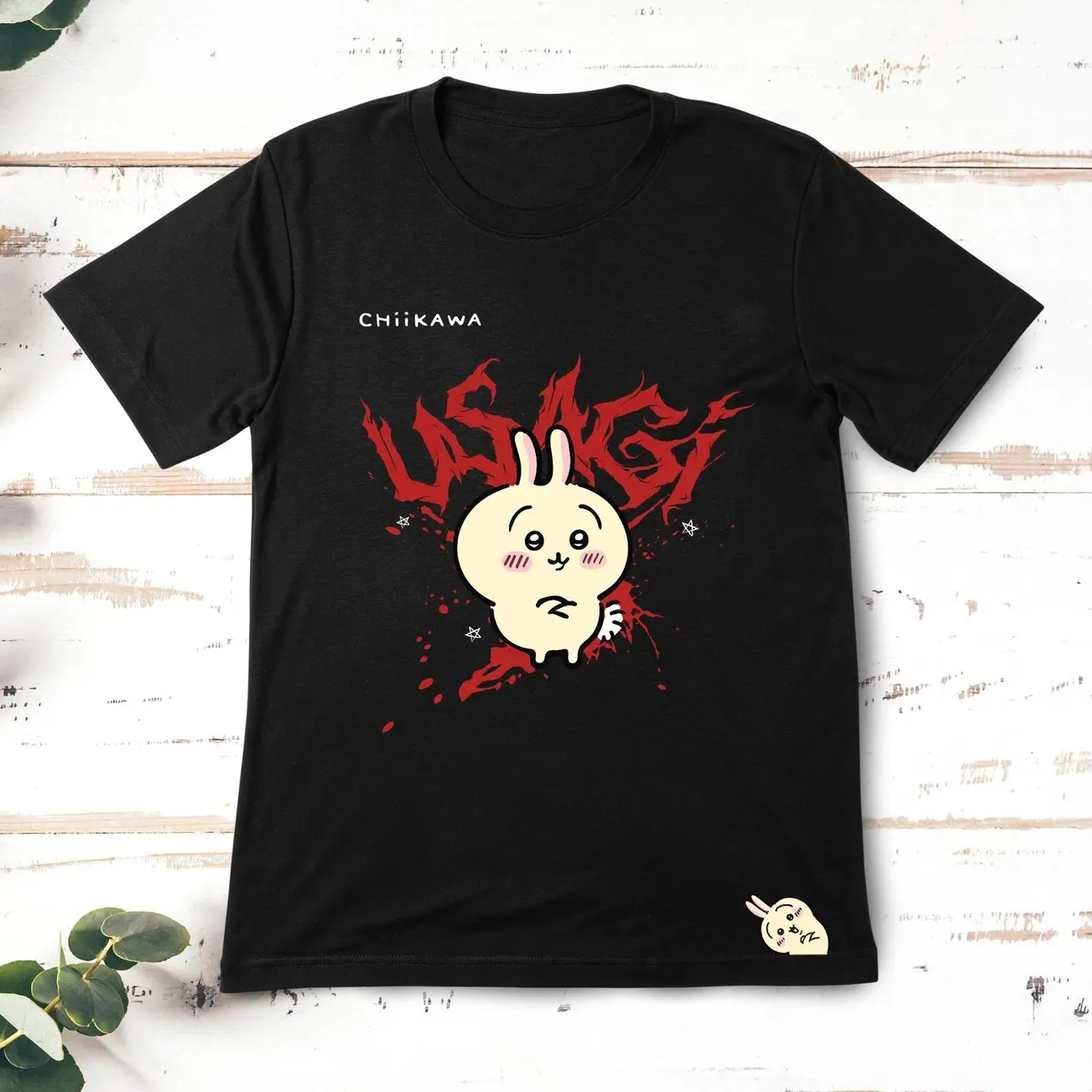 Chiikawa Usagi T-Shirt - Grunge Red Graphic Tee 3QSXR