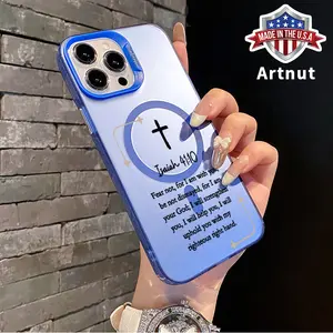 Magnetic Case for iPhone 16 15 14 Pro Max 13 12 11 XR XS Plus Christian Bible Isaiah Pattern IMD Polycarbon Shockproof Rugged Mobile Phone Cover Gift for Boy