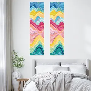 Colorful Abstract Wave Pattern Tapestry, 2 Counts/set Vertical Aesthetic Art Wall Hanging, Wall Decor for Home Dormitory Decor