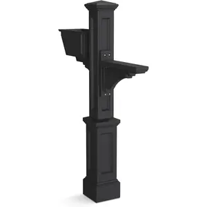 Mailbox Post with Standard Arm and Planter - Weather-Resistant, Durable Classic Design, Easy-to-Install Outdoor Mailbox Post