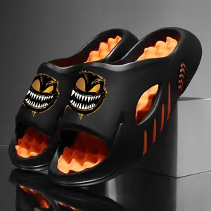 Men’s Graffiti Monster Slides – Ultra-Soft 1.6″ Thick Sole Cloud Sandals – Massage Footbed Recovery Slippers for Gym, Beach & Streetwear