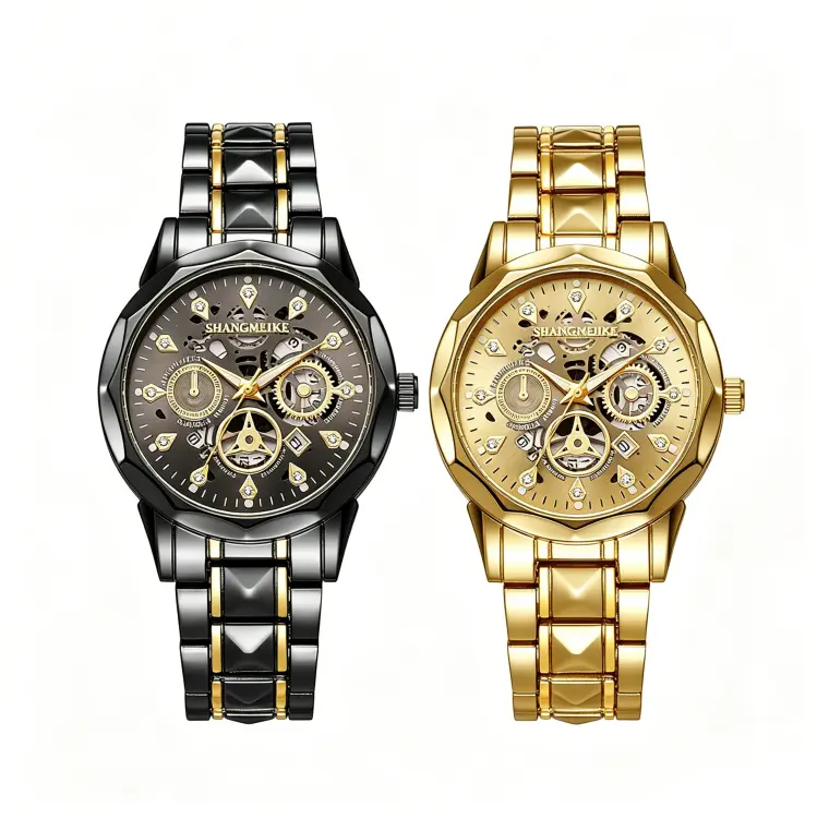 Men's Skeleton Watch with Automatic Quartz Movement, Luminous Dial, Waterproof for Business & Casual Wear, Great Mens Gifts, Water, Men's Accessories, Business Quartz Watches, Round, Openwork, Skeleton Dial