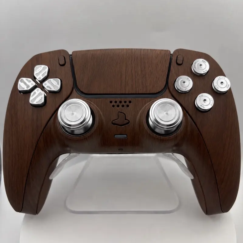 Wireless Controller for PS5, WoodGrain & Real Metal Design & TMR Joysticks