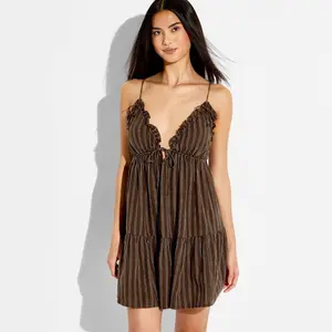 Women's Ruffle Triangle Cup Mini Babydoll Dress - Wild Fable