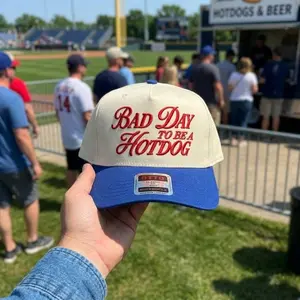 Bad Day To Be A Hotdog Embroidered Hat, Retro Trucker Cap, Funny BBQ Slogan