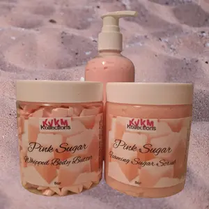 Pink Sugar scented body products,  Body Care,  Lotions, body butter, body oil skin