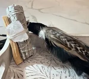 Smudge stick with, Palo Santo, Rose Quartz Crystal  and smudging directions, ethically sourced sage stick, Native American