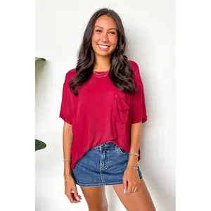 Soft Structure Relaxed Ribbed Pocket Top - BACK IN STOCK