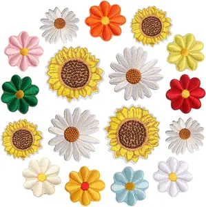Patches - ️17pcs Daisy Flower Iron/Sew on Patch, Sunflower Embroidered Appliques Patches for DIY Clothes Backpacks Hats Jeans Jackets