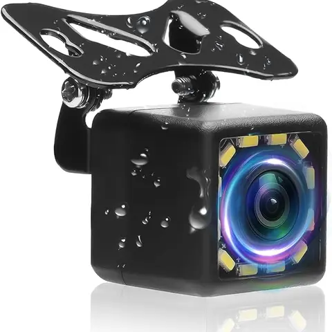 Universal Car Rear View Camera - 12 LED Night Vision, Waterproof, 170° Wide View, Durable Construction, 1/4" Colorful Coaxial Sensor, 1 x 6m Video Cable, 1 Power Cord, Bracket Mount, Easy-Install Accessories for Vehicle Driving Safety