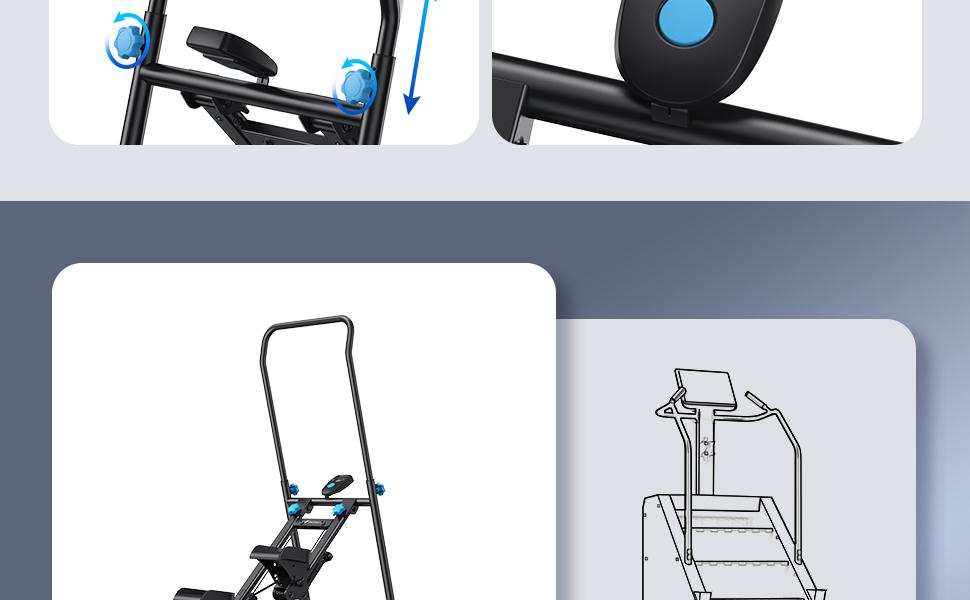 Merach Stair Stepper with Handlebar for Full-Body Workout, 300LBS Capacity,  Compact Cardio Climber Exercise Machine with Adjustable Pedals, Vertical Climber, OutdoorFun for Home Gym, TikTokShopBlackFriday