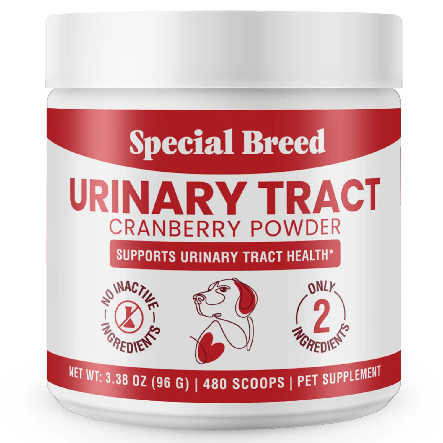 Cranberry for Dogs - 480 Scoops UTI Treatment Powder - Urinary Tract Health Supplement - Bladder Support, Dog UTI, Bladder Stones, Incontinence Support