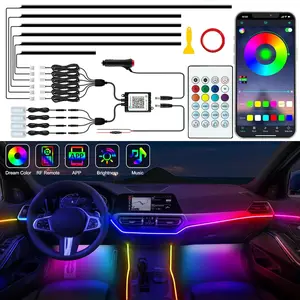 Interior Car LED Strip Lights, Acrylic LED Lights for Car with Dynamic Chasing, 10 in 1 Car Ambient Lighting Kits, 176 inches 612 LEDs Music Sync Wireless