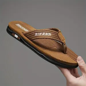 Men's Vintage Lightweight Flip Flops for Outdoor Activities - Comfy Non-Slip EVA, Slip-On, Solid Color, Walking Shoes Boy Sandal Support Arch