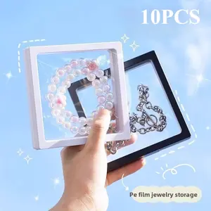 10 Pack Transparent Jewelry Storage Boxes, Portable Travel Organizer for Necklaces Bracelets Rings Coins Earrings, Beads Holder, Bead Storage Containers