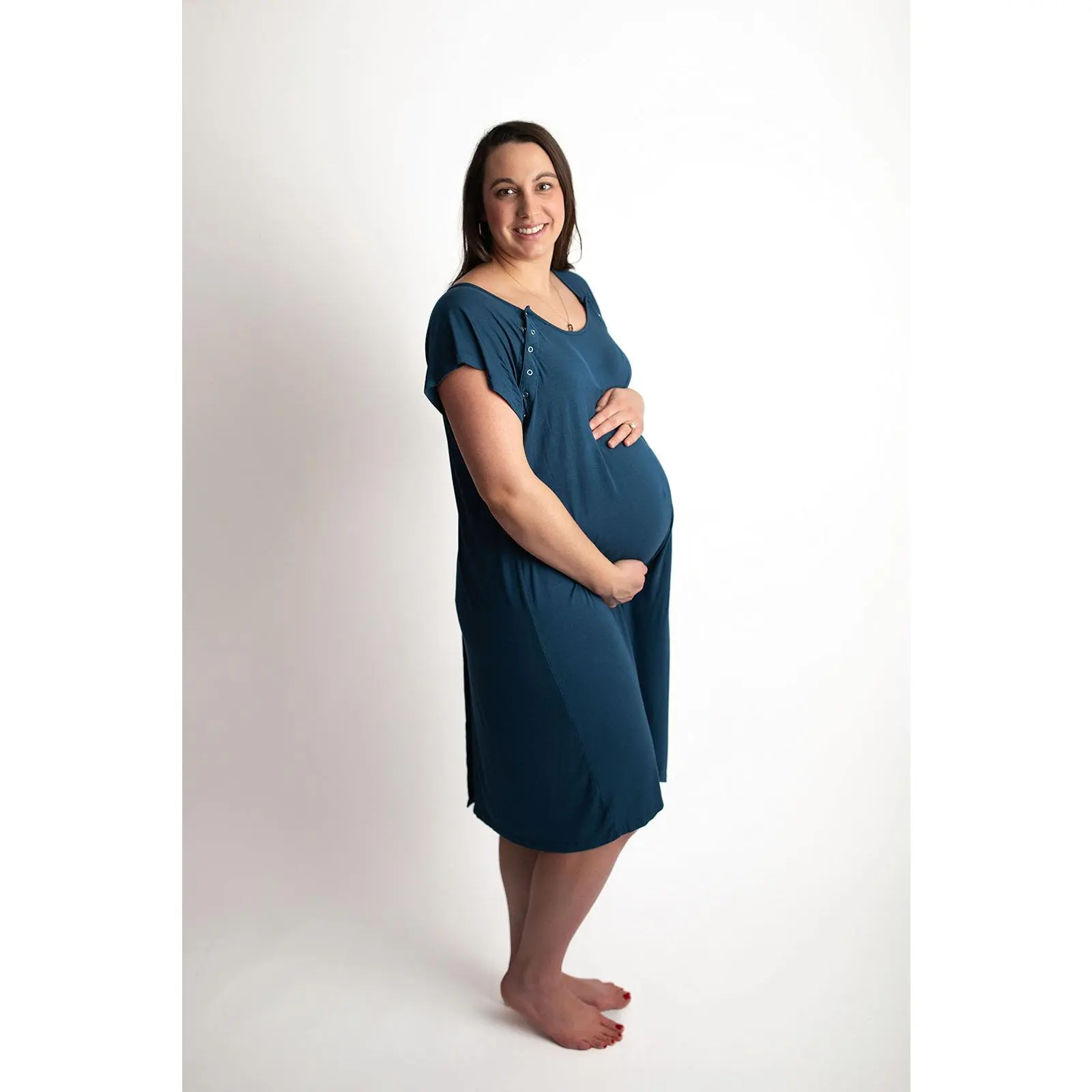 Navy Blue Mommy Labor and Delivery Nursing Hospital Gown