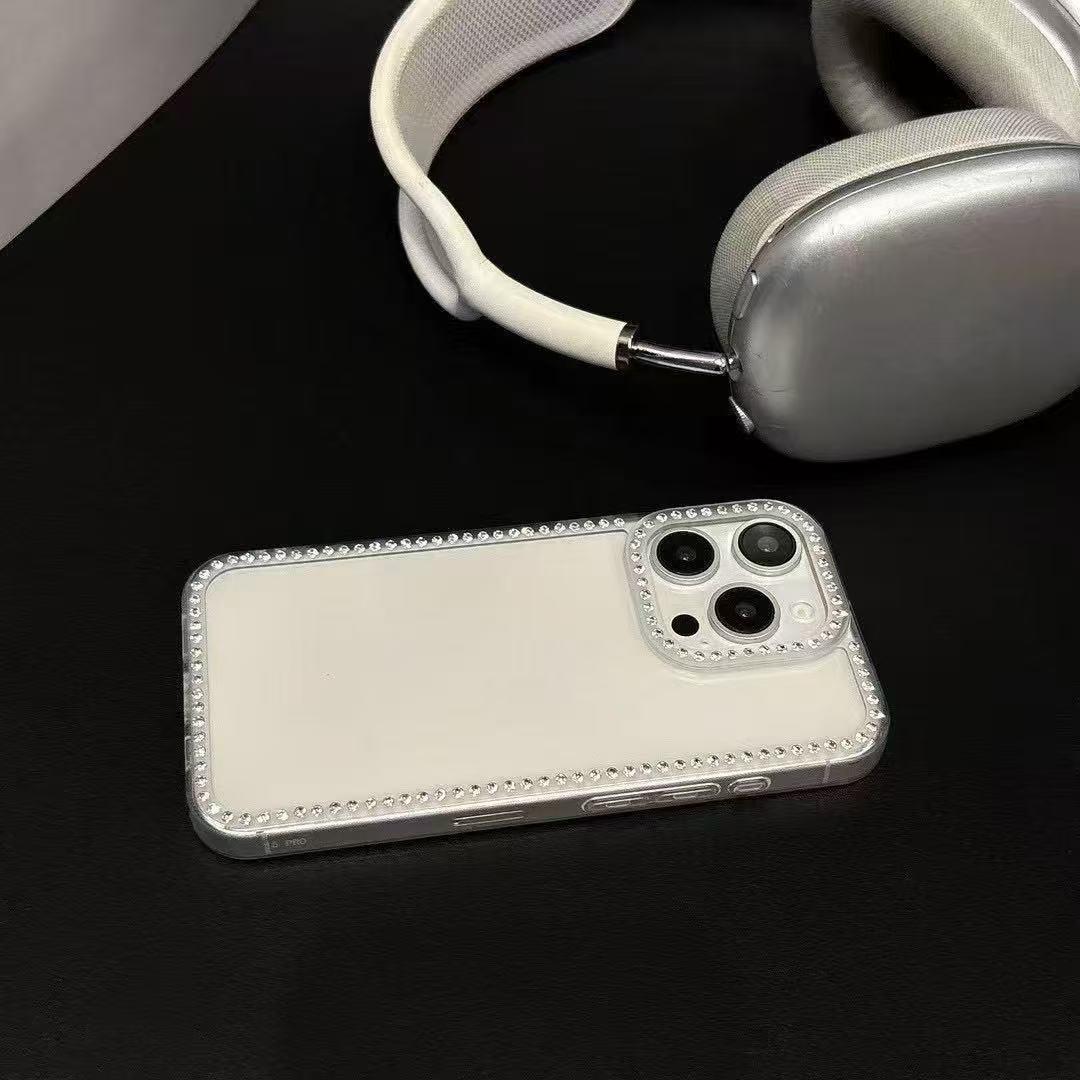 【Fashion iPhone Case】Bling Diamond Rhinestone Clear Phone Case, 3D Glitter Sparkle Gem Design, Soft Silicone Shockproof Anti-Scratch Cover, Cute Girly Protective Case for iPhone 12-17 Pro Max Plus