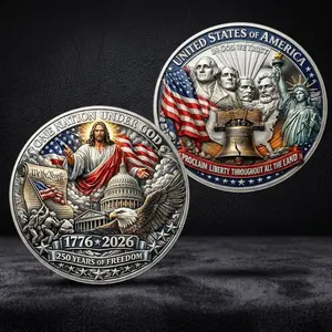 3D Embossed Coin 250th Anniversary, Commemorative Coin 1776-2026, USA Semiquincentennial Medal Coin | 250th Anniversary American Collectible