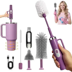 5-in-1 Long Handle Electric Bottle Brush Cleaner and Straw Cleaning Brush with Removable Brush Head, Multi-Function Rechargeable,for Stanley Cups, Baby Bottles, Pacifiers, Coffee Cups, Sports Bottles