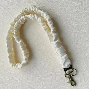 Women's Elastic Hairband Lanyard with Retractable Keychain - Soft Stretchy ID Card & Key Holder Necklace, Practical Fashion Accessory for Office, Daily Use, Keychains for Women, Lanyards