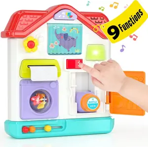 Busy Board for 1 Year Old Girl Gifts, 9 in 1 Toddlers Montessori Toys with Light & Music, Baby Toys 12-18 Months Early Educational Learning Infant Birthday Gift Easter Basket Stuffers