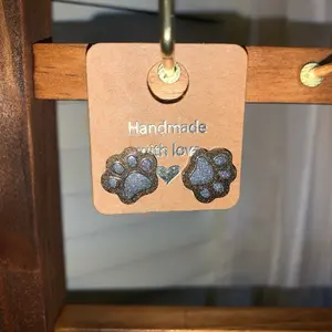 Pet paw stainless steel stud earrings